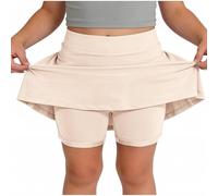 Mädchen Sportrock mit integrierter Shorts Taschen Tennis Cheerleading Bequem elastisch atmungsaktiv Sommer Freizeit Rock Mädchen (Beige, 10-11 Years)