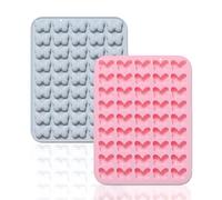 MaehSab - Paquete de 2 moldes de silicona con 45 cavidades antiadherentes de dibujos animados de mariposa para chocolate, dulces, gelatina, cubitos de hielo, hornear bricolaje, jabón hecho a mano,