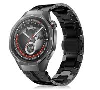 MaEiol 22mm Correa Metal para Huawei Watch 5 46mm / Huawei Watch GT 5 Pro/GT 5/GT 4 46mm /4 Pro 48mm, Iron Man Premium Metal Acero Inoxidable Correa Repuesto para Hombre y Mujer, Negro