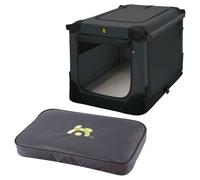 MAELSON Suave Kennel Antracita 82CM + Salón Mat - Transportín Con Colchón