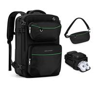 Maelstrom Mochila de viaje para hombres y mujeres, mochila de transporte de 35 L para viajar en avión, con bolsa para cinturón y compartimento para zapatos, mochila impermeable para laptop de 17