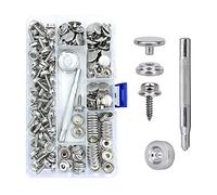 Maerd Kit de 152 broches de lona con herramienta, tornillo de acero inoxidable, cierre de lona para barco, resistente botón marino de metal de 3/8 pulgadas con herramienta de ajuste