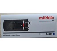 Märklin-24977 Maerklin 24977-Vía C H0 (con Cama) -Terminal de vía con Rebote (77,5 mm), 77.5mm (24977)