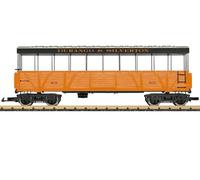 Märklin LGB 30262 401 D&S Spur G - Carro de observación con Interior, Ruedas metálicas y transiciones Plegables, Durango & Silverton Narrow Gauge Railroad