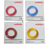 Märklin Pack de 4 Cables de Cobre + Bolsa Sorpresa (Ü-Bag) | 4x10m Cable Eléctrico Rojo Azul Amarillo Marrón | Accesorios Maqueta Tren H0 Modelismo Ferroviario | Cableado Digital y Analógico