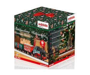 Märklin Start up 29124 - Kit de Inicio de Navidad con Locomotora de Vapor, Coche de pasajeros y vagones de mercancías con diseño navideño, vía H0, a Partir de 6 años, Ideal para Entrar en el