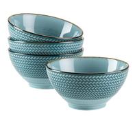 MÄSER 935010 Serie Prospero - Juego de 4 cuencos para cereales pintados a mano, calidad gastronómica, ideales también como cuencos para sopa, estilo vintage, porcelana duradera