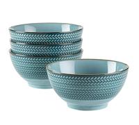 MÄSER 935012 Serie Prospero - Juego de 4 cuencos para cereales pintados a mano, calidad gastronómica, ideales también como cuencos para sopa, estilo vintage, porcelana duradera