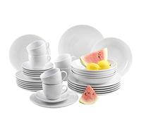 Mäser Barca - Vajilla para 6 Personas, 30 Piezas vajilla de Porcelana Blanca