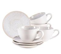 MÄSER Juego de tazas de gres Frozen blanco, 270 ml