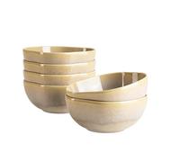 MÄSER Serie Cordelia - Cuencos para 6 personas de gres de alta calidad, juego de 6 tazas; moldes irregulares para vajilla, gres, arena