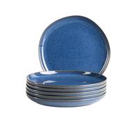MÄSER Serie Cordelia - Juego de platos para 6 personas de gres de alta calidad, vajilla de 6 piezas, formas irregulares, gres, azul real