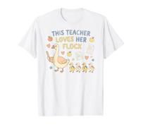 Maestra ama a su rebaño Lindo Ganso patitos educador Escolar Camiseta gráfica económica