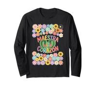 Maestra con Corazón Cactus Floral Teacher Manga Larga