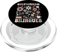 Maestra Cultivando Bilingues Spanish Teacher Groovy Flowers PopSockets PopGrip para MagSafe
