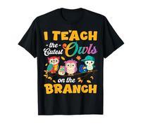 Maestra de jardín de infantes enseño a los búhos más lindos en la rama Camiseta
