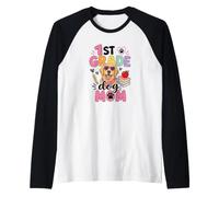 Maestra de Primer Grado Perro Mamá Primer Día de Escuela Camiseta Manga Raglan