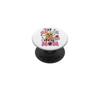 Maestra de Primer Grado Perro Mamá Primer Día de Escuela PopSockets PopGrip Adhesivo