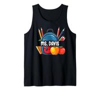 Maestra de Regreso a Clases con Nombre Personalizado de Ms. Davis Camiseta sin Mangas