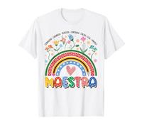 Maestra Maestra Rainbow Volver a la escuela Profesora de español Camiseta