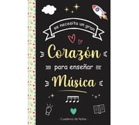Maestra Música Cuaderno de Notas: Regalo Personalizado de fin de año para agradecer a maestras y profesores | primaria, guardería | Gracias Profesora Libreta de apuntes | maestra regalo | negro