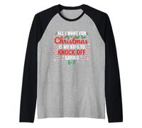 Maestra o mamá Quiero para Navidad Deja de Decir 6-7 Camiseta Manga Raglan