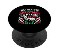 Maestra o mamá Quiero para Navidad Deja de Decir 6-7 PopSockets PopGrip Adhesivo