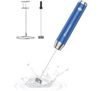 Maestri House Espumador de Leche, Recargable Espumador Leche Electrico con Agitador de Acero Inoxidable, Impermeable Mini Batidor Electrico para Café, matcha, Lattes, capuchino, LunaFro (Con Soporte)