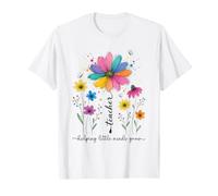 Maestro ayudando a pequeñas Mentes a Crecer diseño Floral Camiseta