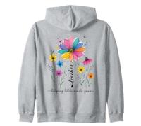 Maestro ayudando a pequeñas Mentes a Crecer diseño Floral Sudadera con Capucha