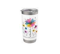 Maestro ayudando a pequeñas mentes a crecer diseño floral Vaso térmico de acero inoxidable de doble pared