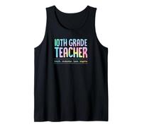 Maestro de 10º Grado Enseña Motivar Amor Inspirar Enseñanza Camiseta sin Mangas
