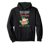 Maestro de 11º Grado Enseña Motivar Amor Inspirar Lema Escolar Sudadera con Capucha