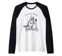 Maestro de Mapache monitorear activamente el día de Las Pruebas Motivación Diversión Camiseta Manga Raglan