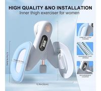 Maestro de muslos ajustable con pantalla LED 2025 con entrenador de suelo pélvico de 10 a 80 libras para entrenamiento completo de fuerza muscular pélvica y muslos (azul (rosa (modelo básico))