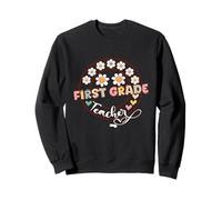 Maestro de primer grado Regreso a la escuela Maestros de primer grado Flor Sudadera