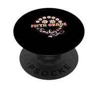 Maestro de quinto grado Regreso a la escuela Maestros de quinto grado Flor PopSockets PopGrip Adhesivo