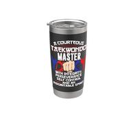 Maestro de Taekwondo Apreciación Gracias 5 Principios Tae Kwon Do Vaso térmico de acero inoxidable de doble pared