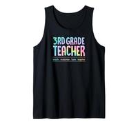 Maestro de Tercer Grado enseñar motivar Amor Inspirar enseñanza Lema Camiseta sin Mangas