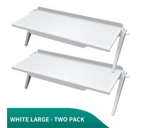¡MAESTRO DEL ESPACIO! Soporte de plástico para monitor de computadora sin perforaciones, soporte para pantalla de decodificador de TV, estante de