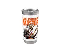 Maestro del riff esqueleto punk Vaso térmico de acero inoxidable de doble pared