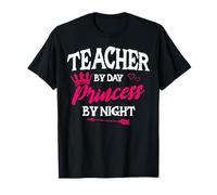 Maestro En El Día Princesa En La Noche Divertido Enseñar Hija Escu Camiseta