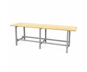 MAESTRO FERRETERO MF - Banco para Vestuario Desmontado en Caja BV2000M-C de 2000 mm con Estructura de Acero Gris y Asiento de Madera