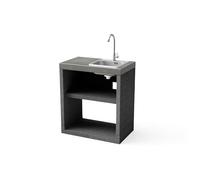 MAESTRO FERRETERO TUOZI - Módulo de pie para Lavabo y grifería Black VENIT 78 para Barbacoa de Obra Prefabricada (Gris Oscuro - 78 x 47 x 47 cm) - Uso en Exteriores