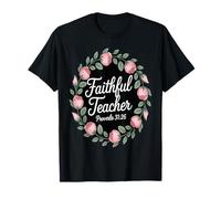 Maestro Fiel Proverbios 31:26 Christian Floral Camiseta