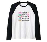 Maestro Inspira Educar Apreciación Camiseta Manga Raglan