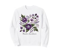 Maestro Jardinero con Flores moradas y Blancas Sudadera