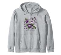 Maestro Jardinero con Flores moradas y Blancas Sudadera con Capucha