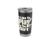 Maestro jardinero jugar en tierra jardín planta humor Vaso térmico de acero inoxidable de doble pared