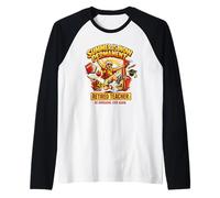 Maestro Jubilado Verano es Ahora jubilación Permanente de Profesor Camiseta Manga Raglan